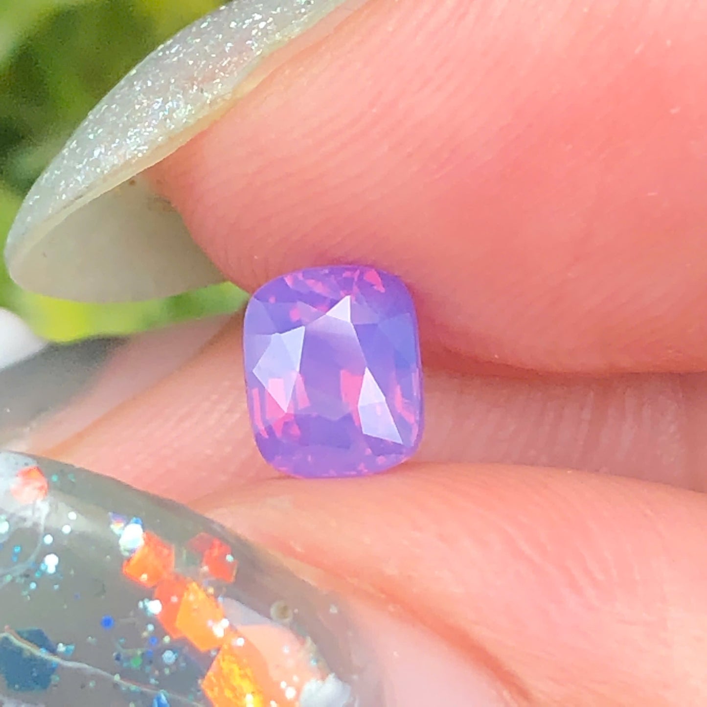 0,68ct Natural Pinkish Purple Milky Sapphire Vietnam. Cushion Shape. No Treatment Milky Sapphire Luc Yen. (Copy)