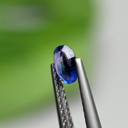 0.50 ct Natural Bicolour Blue - White Sapphire Vietnam. Cushion Shape. No Treatment.