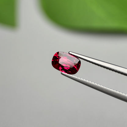 1.66 ct Natural Brownish Red Spinel Vietnam. Cushion Shape. No Treatment.