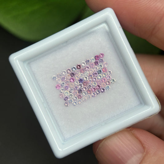 1,0ct/ 82Pcs Natural Sapphire Vietnam, Round Shape, C1 Quality, No Treatment Sapphire Luc Yen.