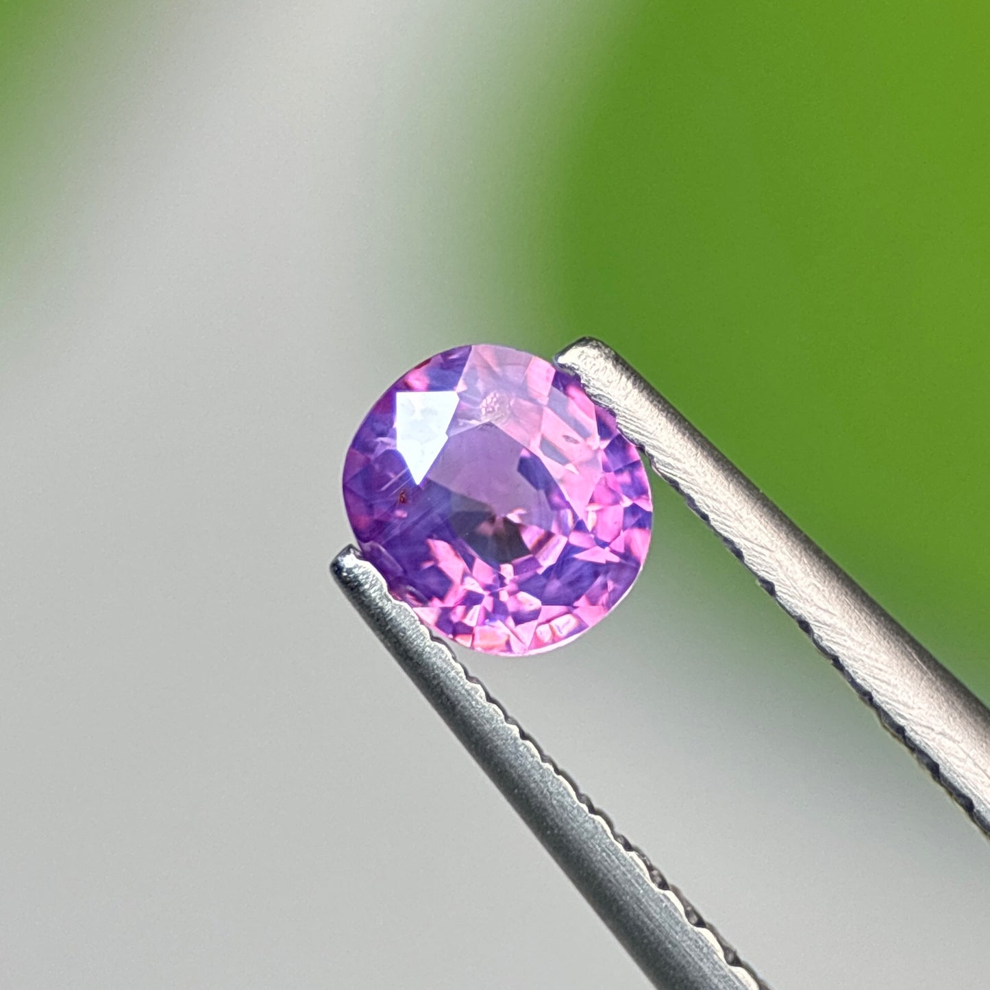 0.58 ct Natural Pinkish Purple Milky Sapphire Vietnam. Cushion Shape. No Treatment.