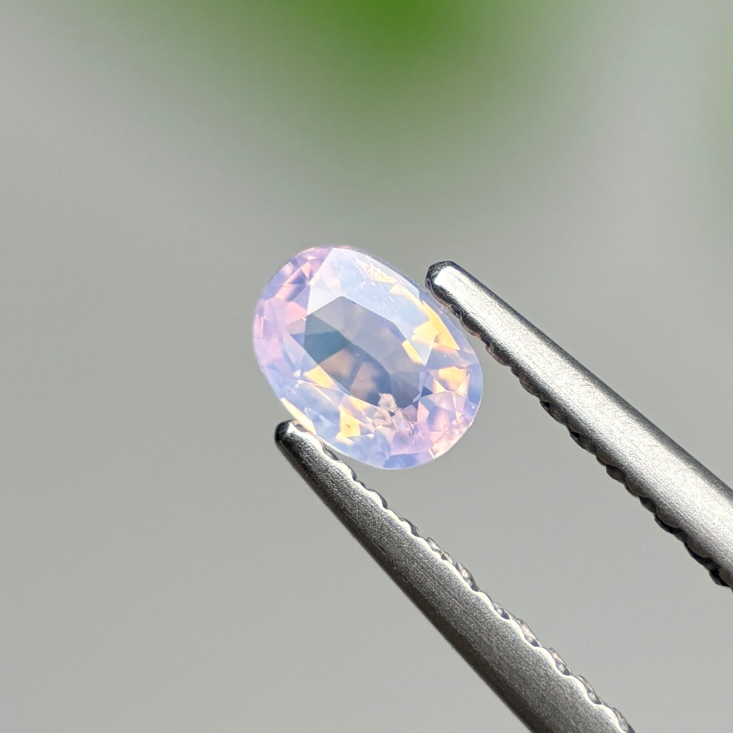 0.38 ct Natural Pinkish White Milky Sapphire Vietnam. Cushion Shape.