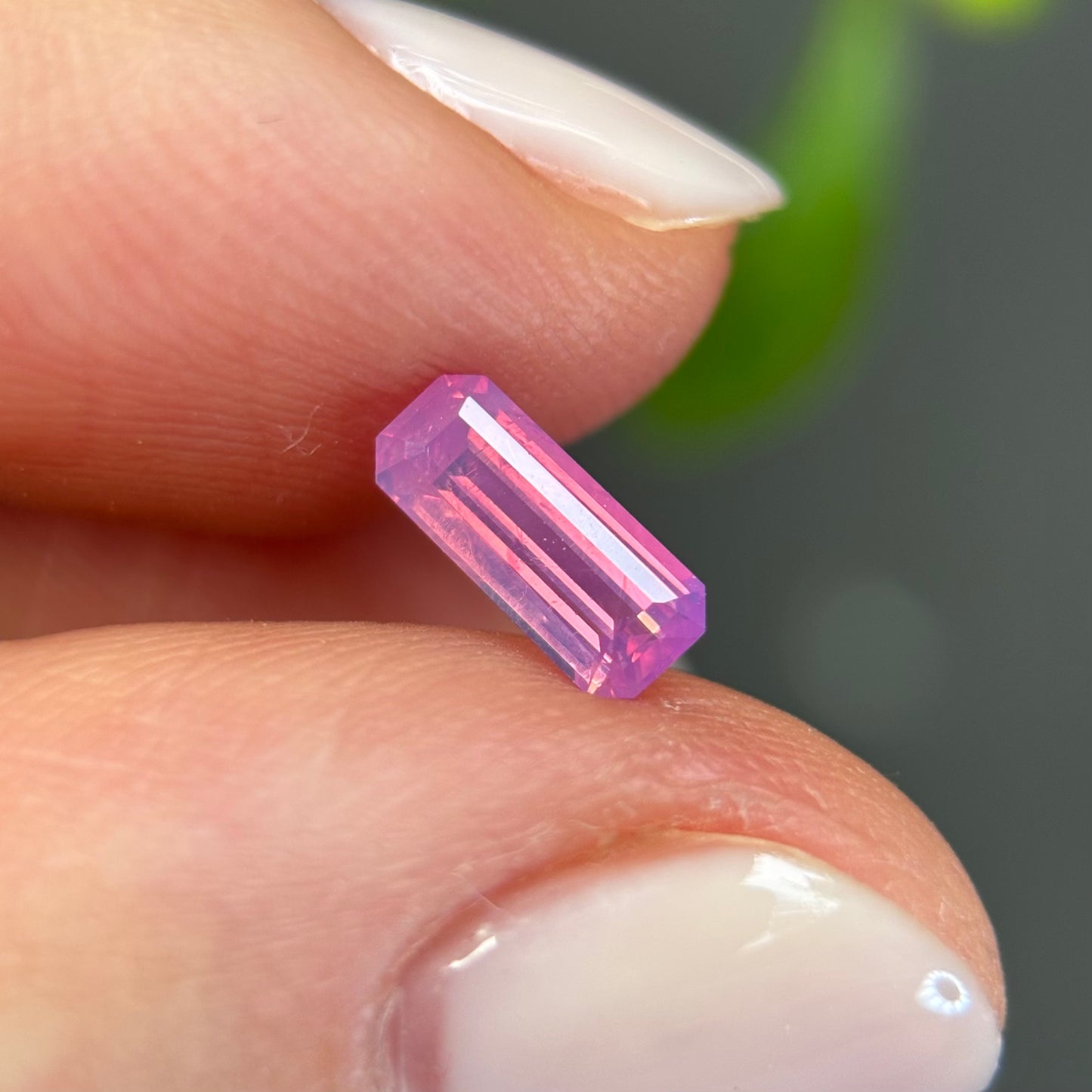 0.64 ct Natural Pink Milky Sapphire Vietnam. Emeral Shape. No Treatment.