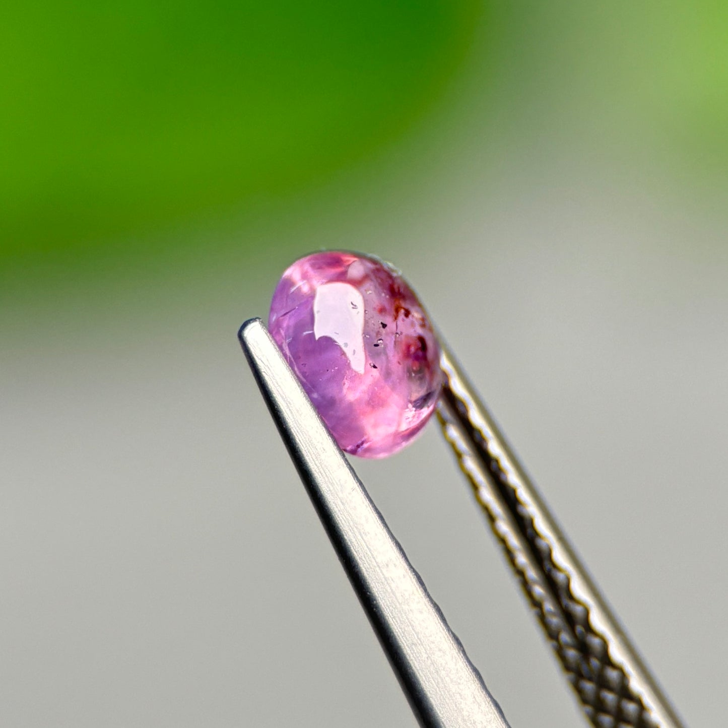 0.68ct Natural Pinkish Purple Cacbochon Sapphire Viet Nam. No treatment Sapphire Luc Yen.