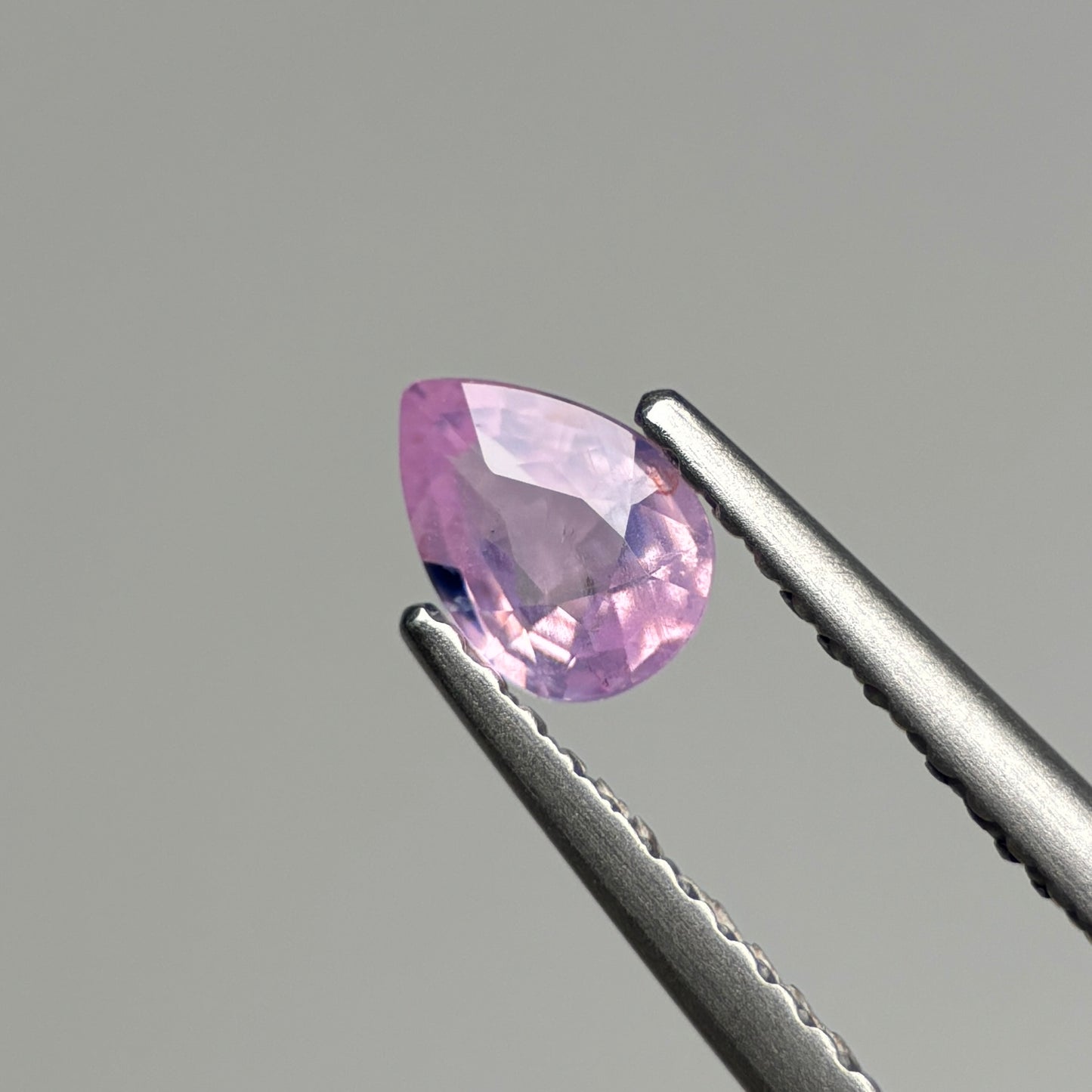 0.43 ct Natural Lite Pink Milky Sapphire Vietnam. Pear Shape.