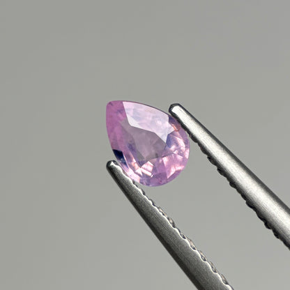 0.43 ct Natural Lite Pink Milky Sapphire Vietnam. Pear Shape.