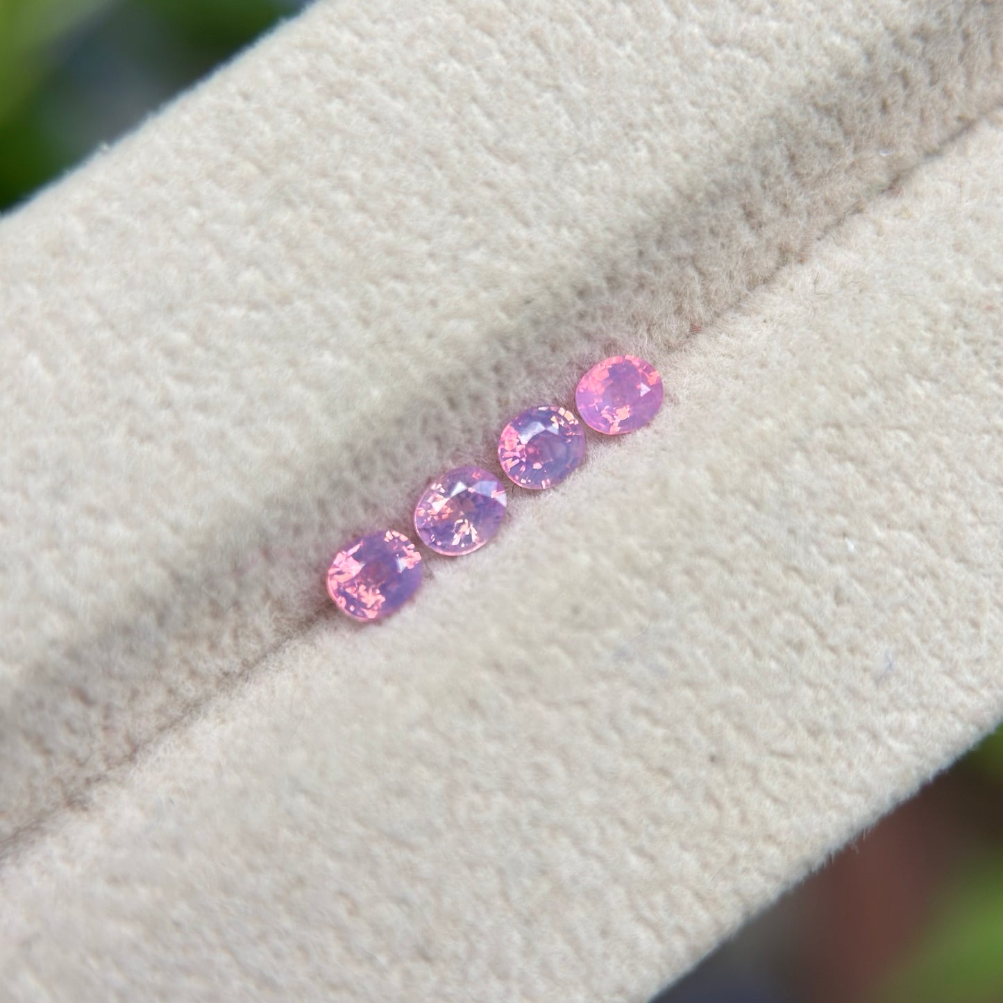 0.53ct / 4Pcs Natural Pink Milky Sapphire Viet Nam. Cushion Shape. No treatment.