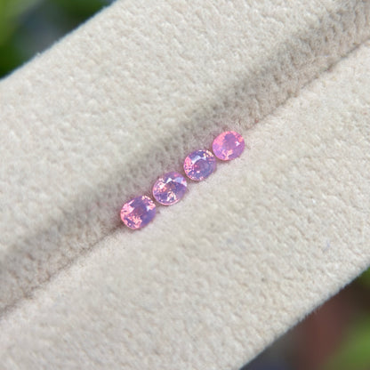 0.53ct / 4Pcs Natural Pink Milky Sapphire Viet Nam. Cushion Shape. No treatment.