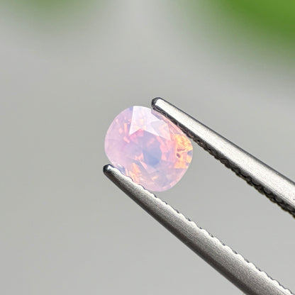 0.70 ct Natural Pinkish White Milky Sapphire Vietnam. Cushion Shape.