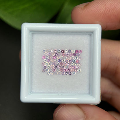 1,0ct/ 82Pcs Natural Sapphire Vietnam, Round Shape, C1 Quality, No Treatment Sapphire Luc Yen.
