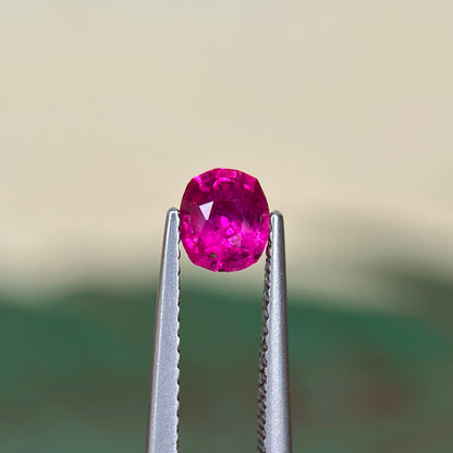 0.64 ct Natural Ruby Viet Nam. Cushion Shape. No treatment.