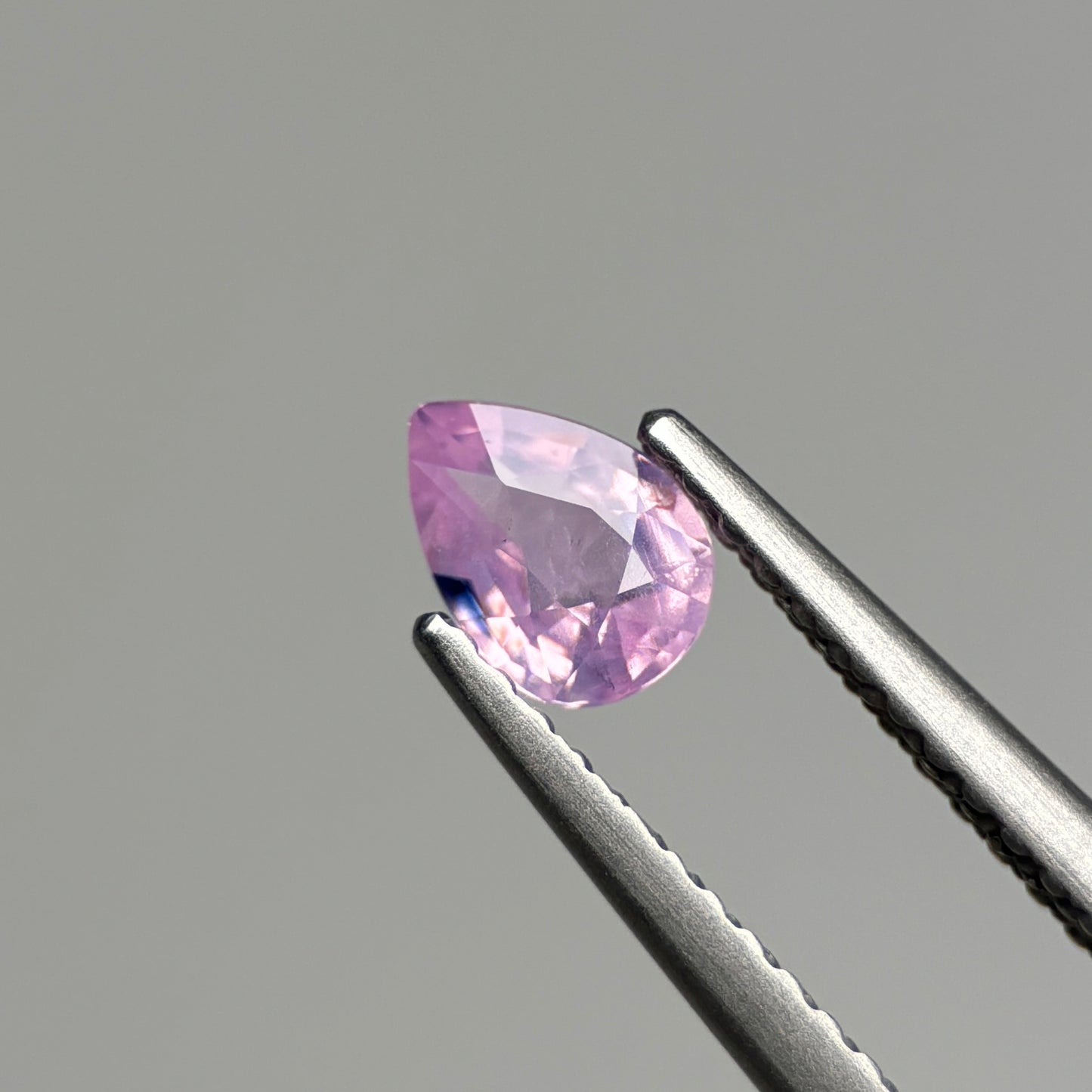 0.43 ct Natural Lite Pink Milky Sapphire Vietnam. Pear Shape.