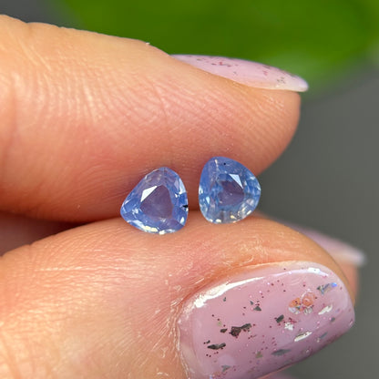 0.44 & 0.52 ct Natural Blue Silky Sapphire Vietnam.