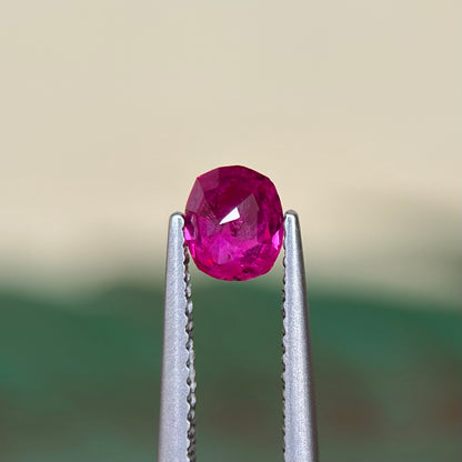 0.64 ct Natural Ruby Viet Nam. Cushion Shape. No treatment.