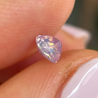 0.68ct Natural White Milky Sapphire Vietnam. Heart Shape. No Treatment.