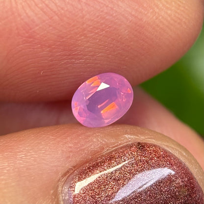 0.49 ct Natural Pink Milky Sapphire Vietnam. Oval Shape. No Treatment.