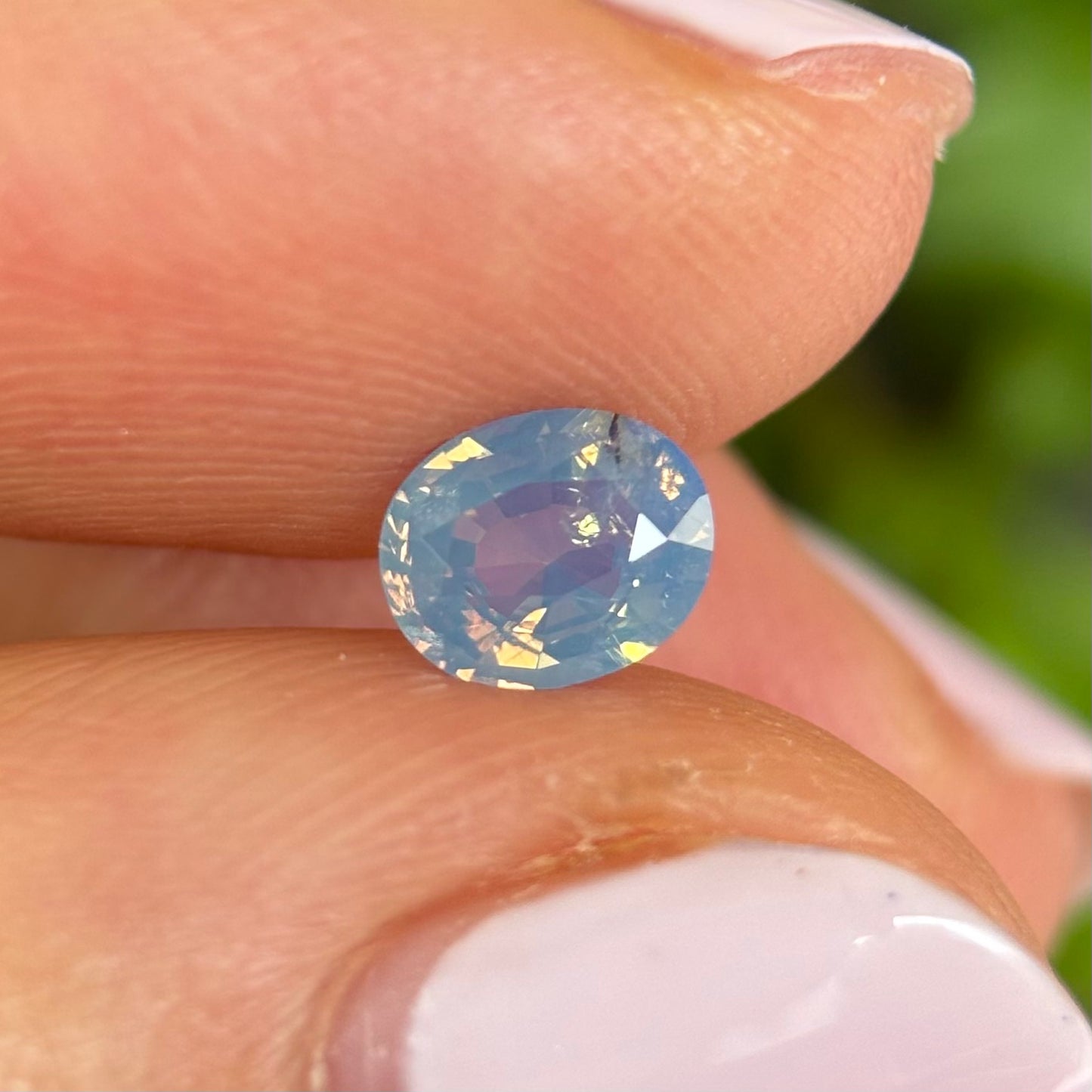 0.66ct Natural Blue Milky Sapphire Vietnam. Oval Shape. No Treatment.