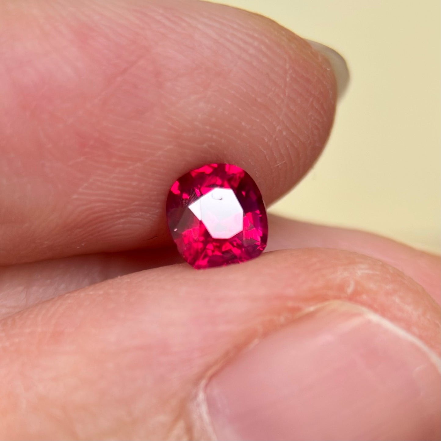 0.65 ct Natural Ruby Pigeon Blood Viet Nam. Cushion Shape. No treatment.