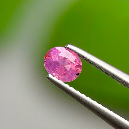 0.56 ct Natural Purplish Pink Milky Sapphire Vietnam. Oval Shape. Unheat.