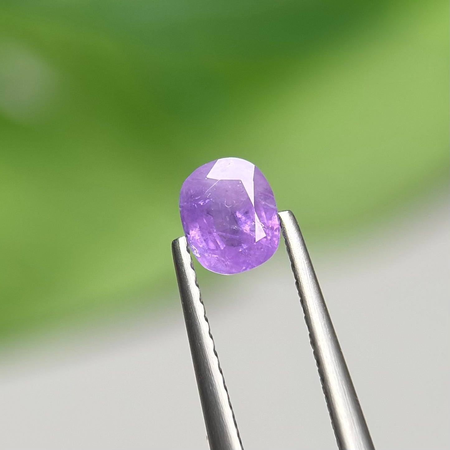 0.78 ct Natural Purple Milky Sapphire Vietnam. Cushion Shape. No Treatment.