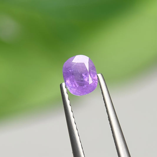 0.78 ct Natural Purple Milky Sapphire Vietnam. Cushion Shape. No Treatment.