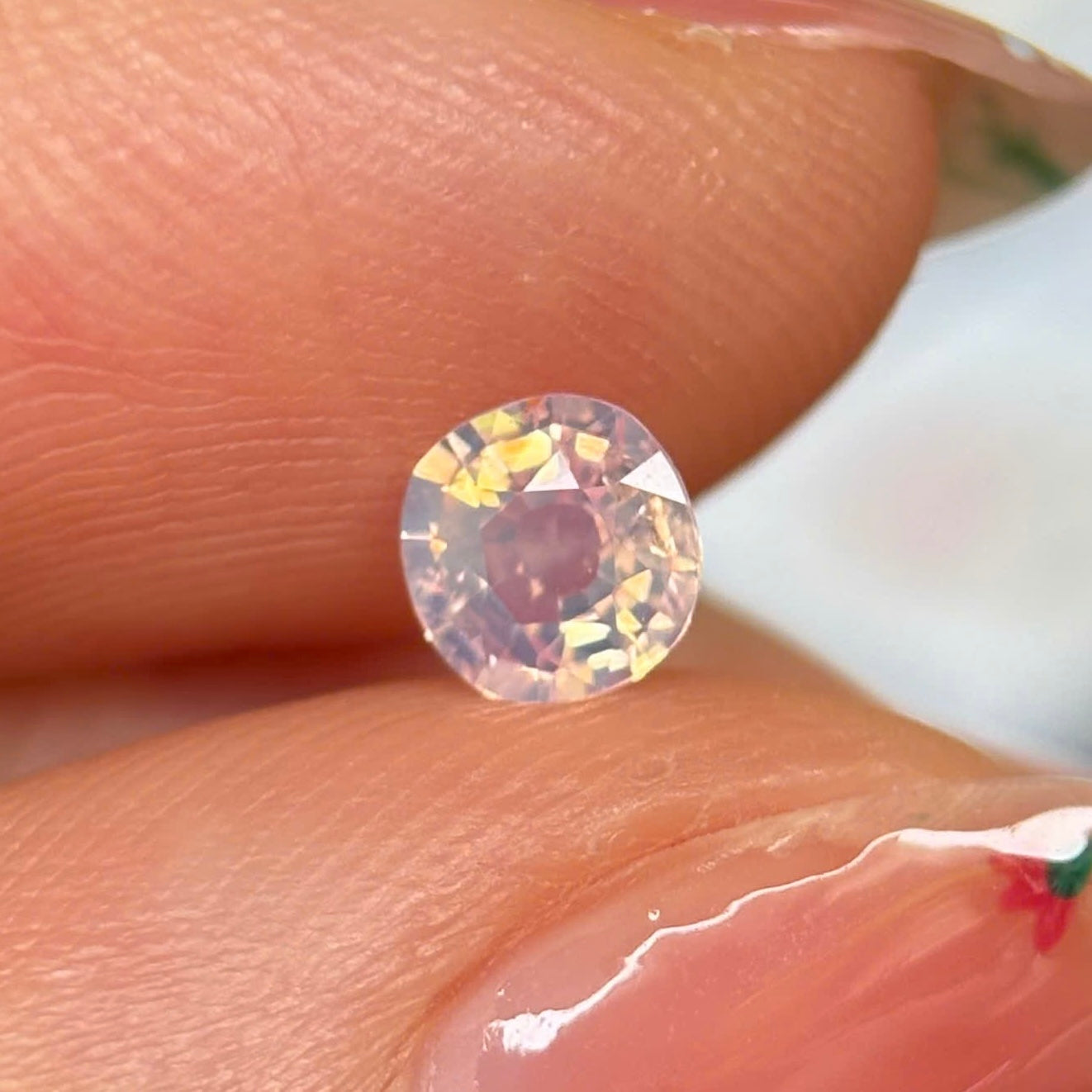 0.48ct Natural Milky Pinkish White Sapphire Vietnam
