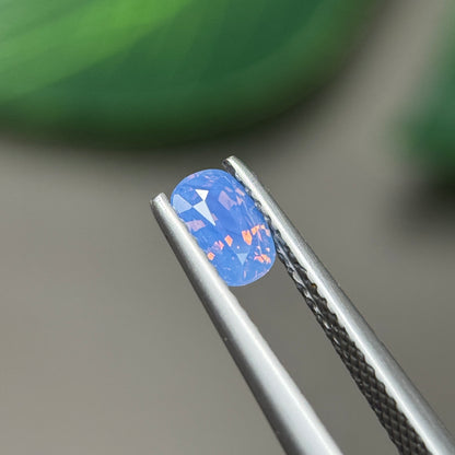 0.62ct Natural Purplish Blue Milky Sapphire Vietnam. Cushion Shape. No Treatment.