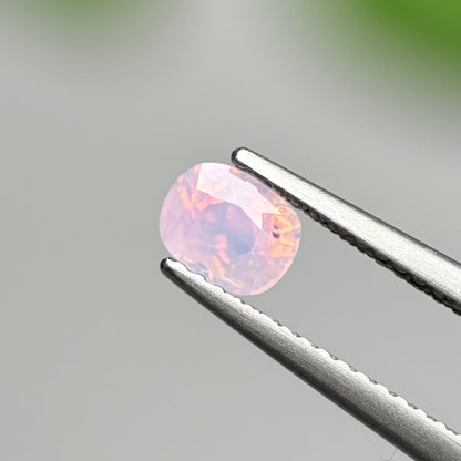 0.70 ct Natural Pinkish White Milky Sapphire Vietnam. Cushion Shape.