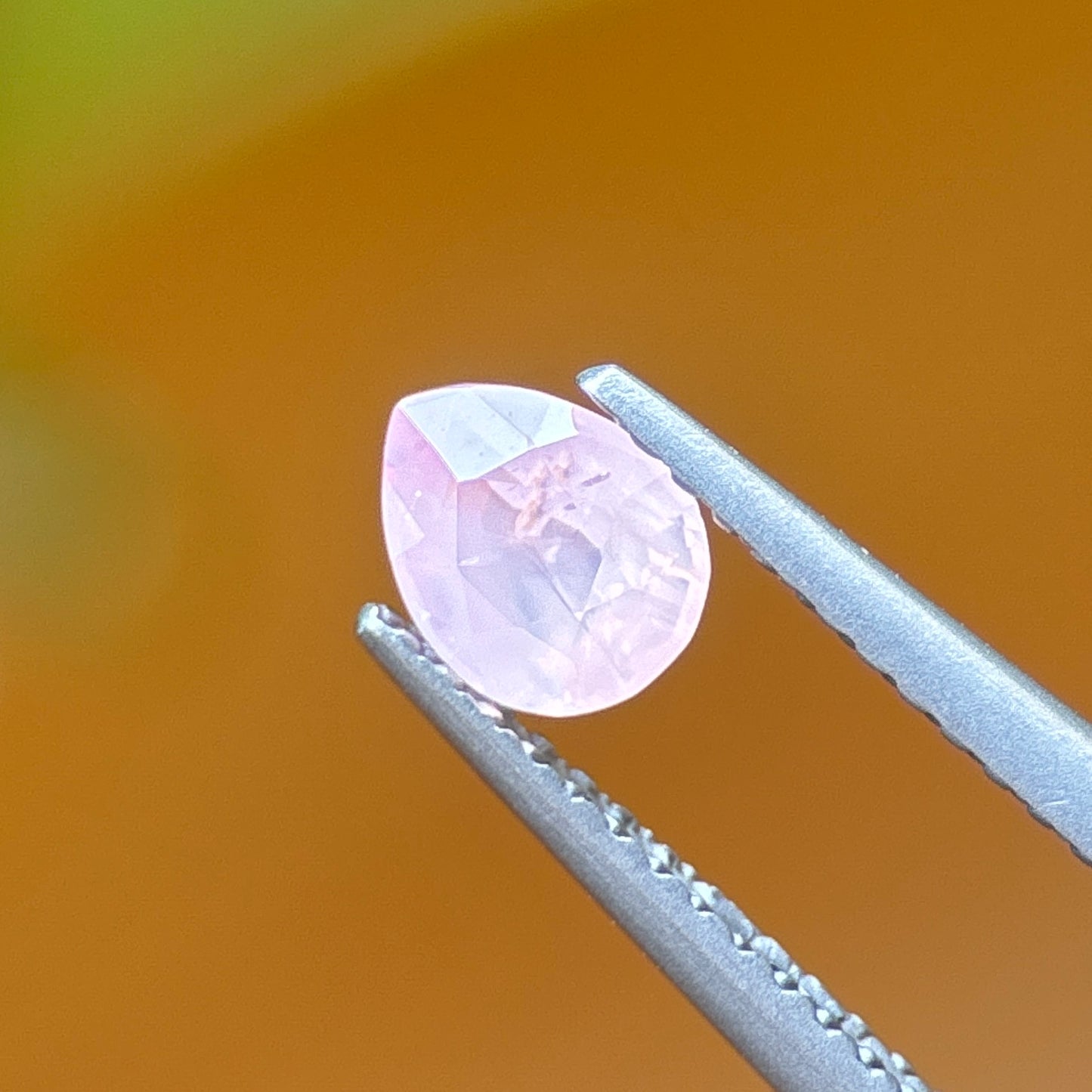 0.58 ct Natural Pink Milky Sapphire Vietnam. Pear Shape. Unheat.