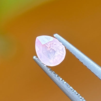 0.58 ct Natural Pink Milky Sapphire Vietnam. Pear Shape. Unheat.