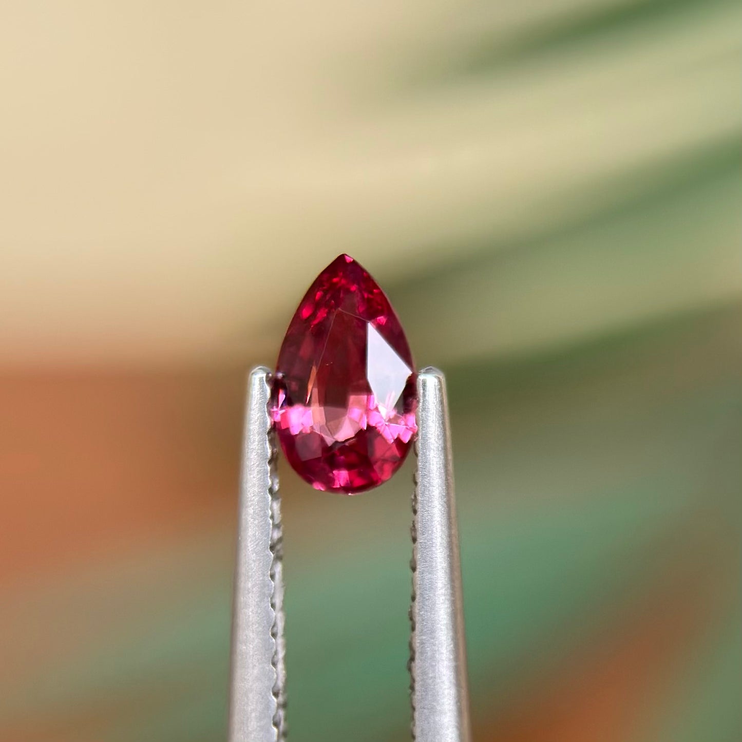 0.60 ct Natural Red Spinel Vietnam. Pear Shape. No Treatment.