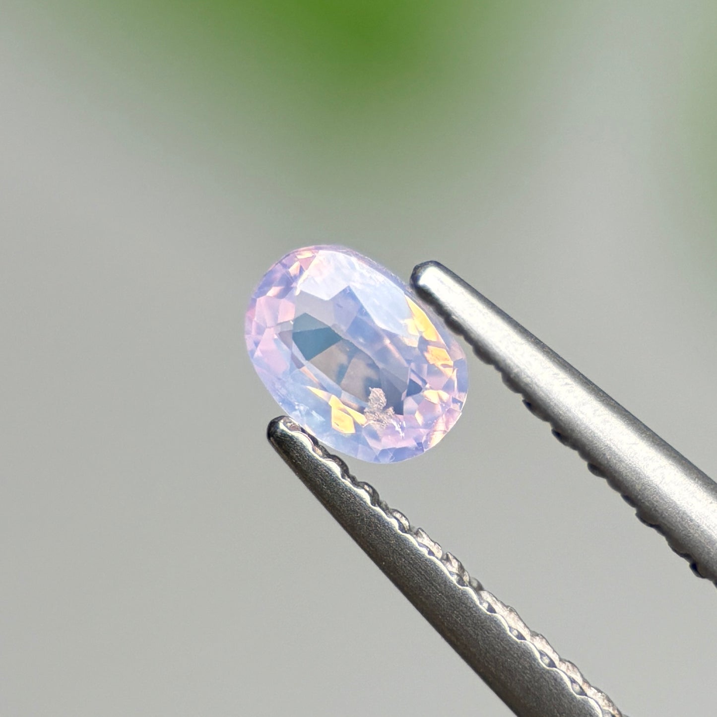 0.38 ct Natural Pinkish White Milky Sapphire Vietnam. Cushion Shape.
