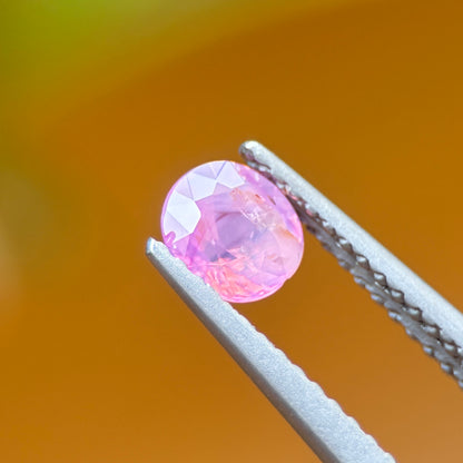 0.60 ct Natural Pink Milky Sapphire Vietnam. Oval Shape. No Treatment.