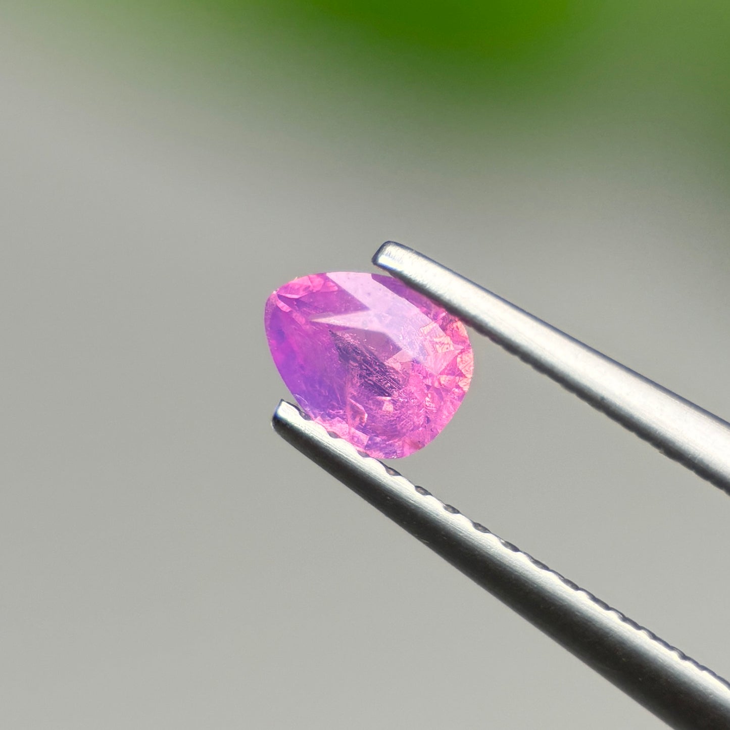 0.48 ct Natural Pink Milky Sapphire Vietnam. Pear Shape. No Treatment.