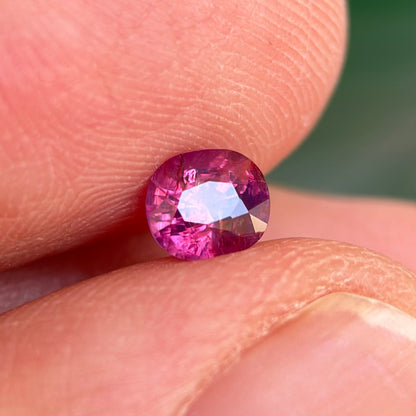 0.59 ct Natural Prurplish Pink Sapphire Vietnam. Cushion Shape. No Treatment.