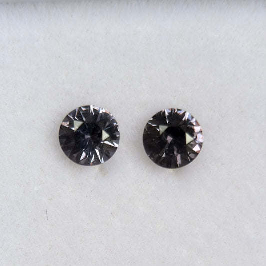 0,52 ct/ 2 Pcs Natural Purple Spinel Vietnam. Round Shape.