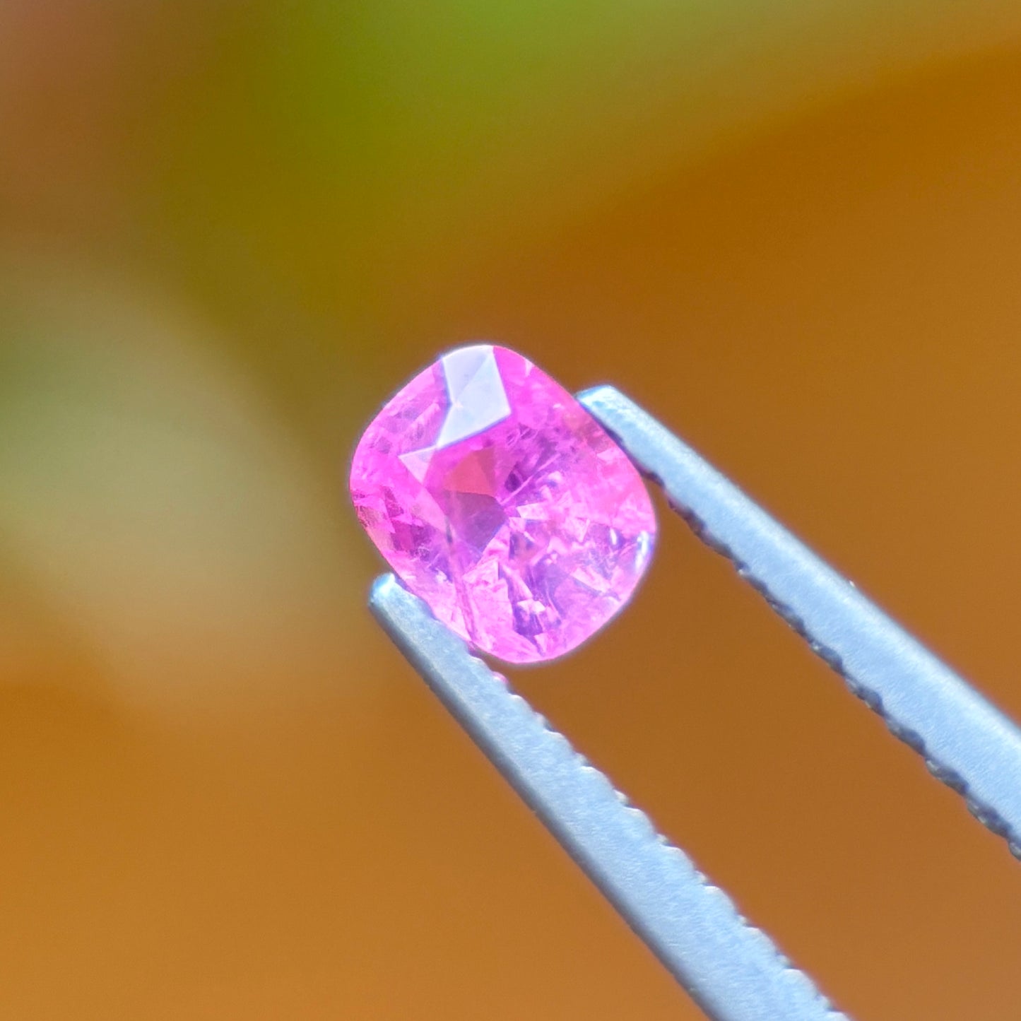0.39 ct Natural Purplish Pink Milky Sapphire Vietnam. Cushion Shape. Unheat.