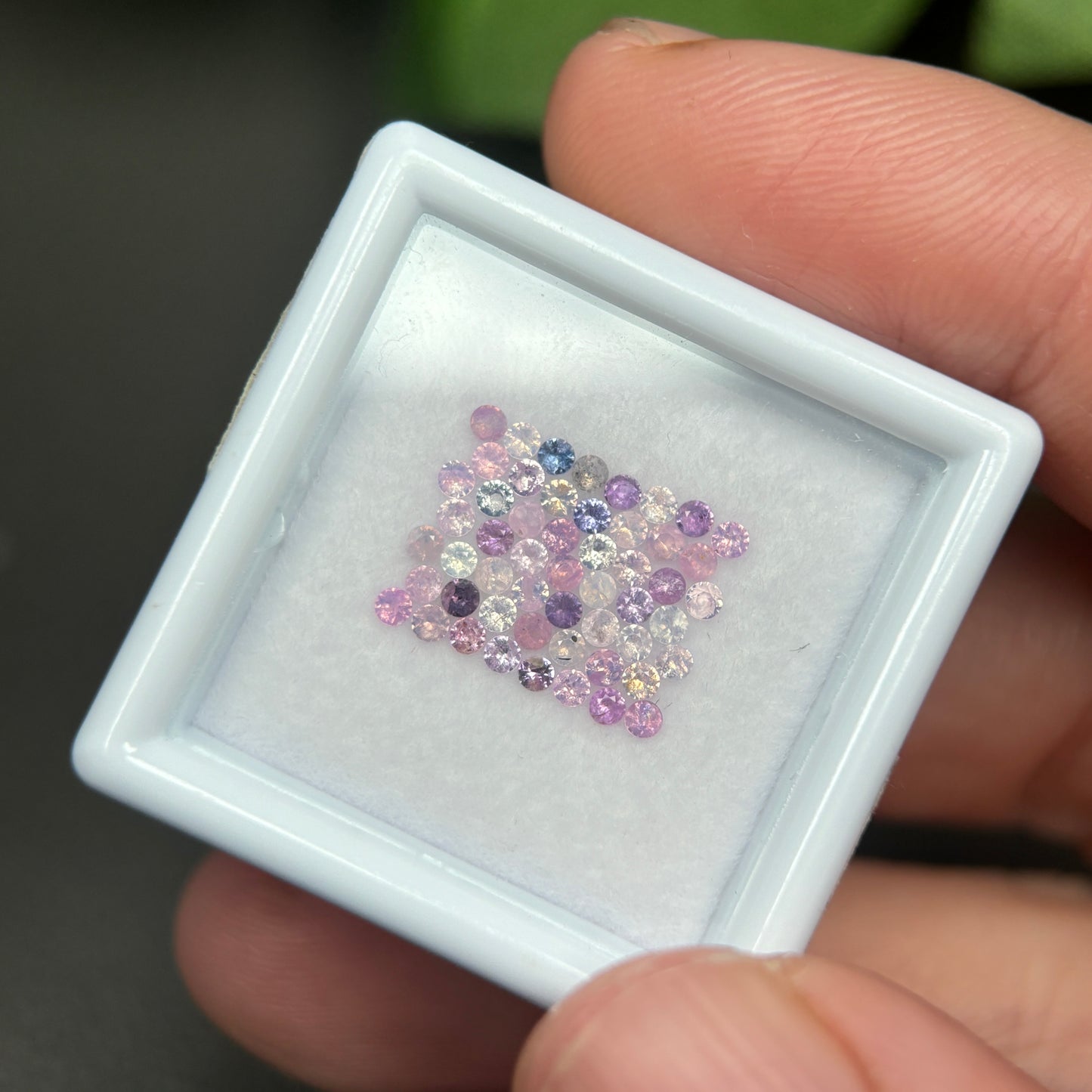 1,0ct/ 53Pcs Natural Sapphire Vietnam, Round Shape, C2 Quality, No Treatment Sapphire Luc Yen.