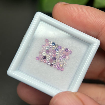 1,0ct/ 53Pcs Natural Sapphire Vietnam, Round Shape, C2 Quality, No Treatment Sapphire Luc Yen.