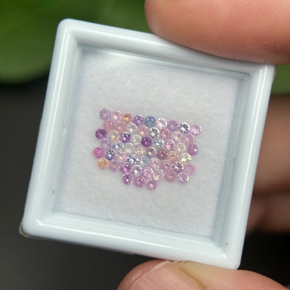 1,0ct/ 54Pcs Natural Sapphire Vietnam, Round Shape, C2 Quality, No Treatment Sapphire Luc Yen.