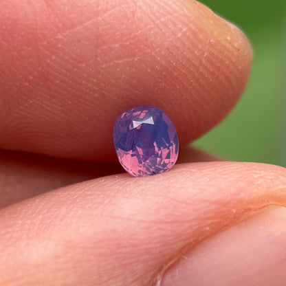 0.43 ct Natural Pinkish Purple Milky Sapphire Vietnam. Cushion Shape. No Treatment.