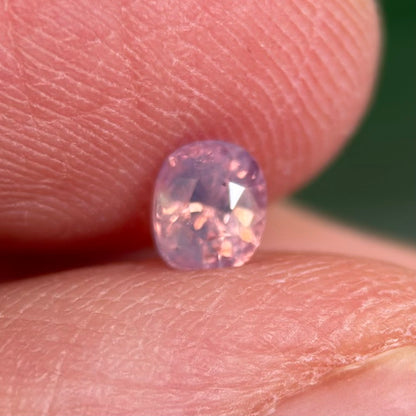 0.41 ct Natural Pinkish White Sapphire Vietnam. Cushion Shape. No Treatment.