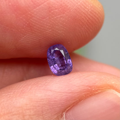 0.50 ct Natural Purple Sapphire Vietnam. Cushion Shape. No Treatment.