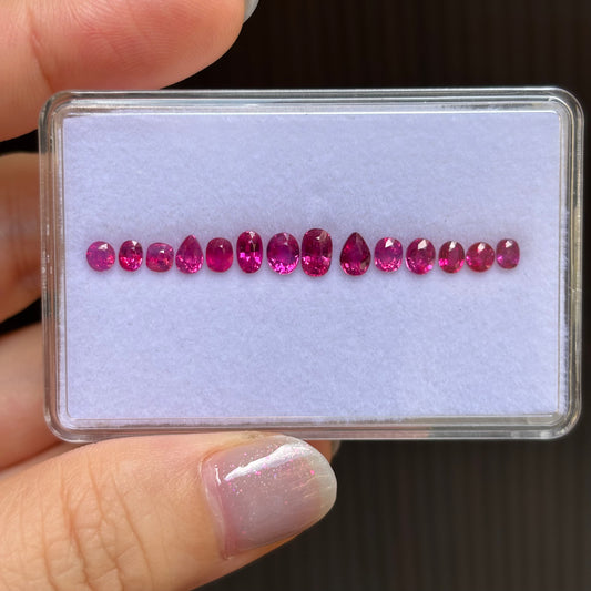 3.30cts/14Pcs Natural Milky Ruby Vietnam, No treament