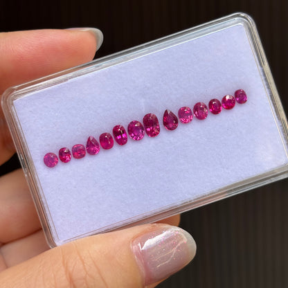 3.30cts/14Pcs Natural Milky Ruby Vietnam, No treament