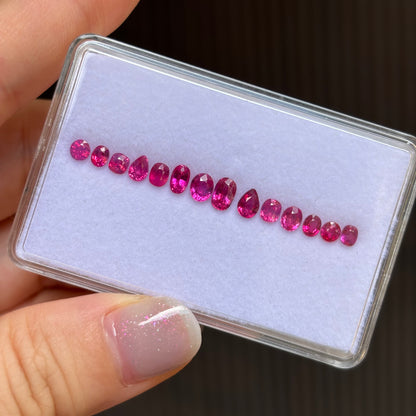 3.30cts/14Pcs Natural Milky Ruby Vietnam, No treament