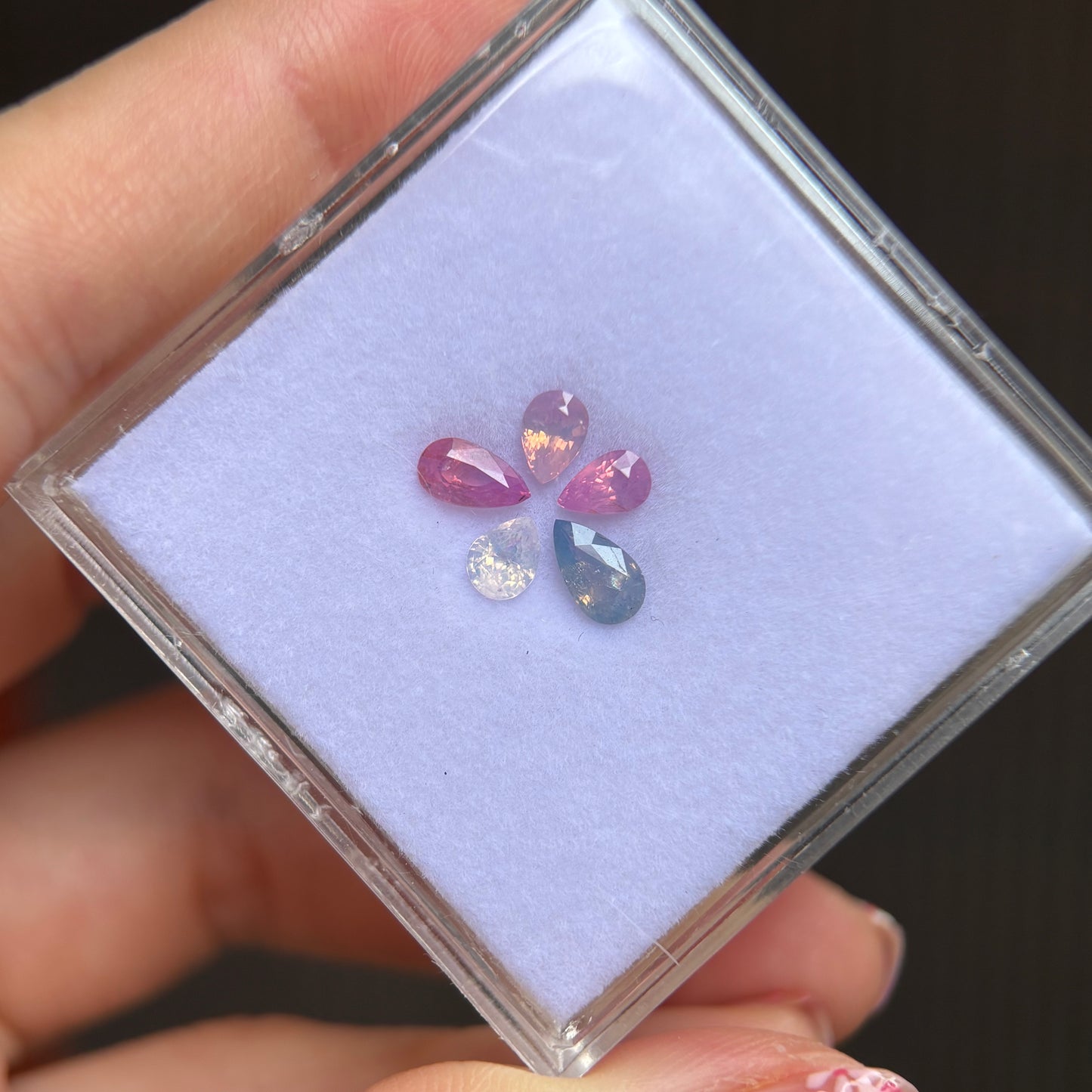 1.72cts/5Pcs Natural Milky Sapphire Vietnam, Mixed Color, No Treament