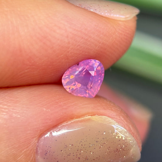0.63ct Natural Pink Milky Sapphire Vietnam, Heart Shape, No Treatment