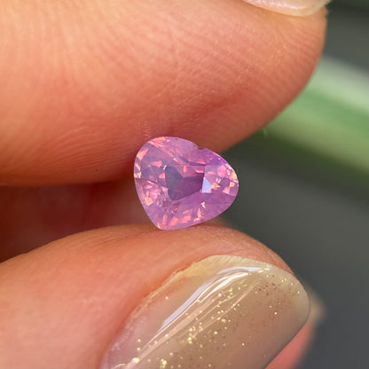 0.63ct Natural Pink Milky Sapphire Vietnam, Heart Shape, No Treatment