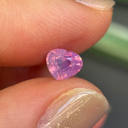 0.63ct Natural Pink Milky Sapphire Vietnam, Heart Shape, No Treatment